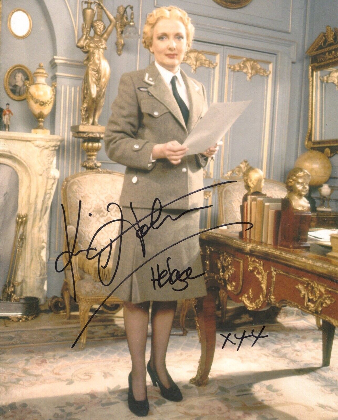 Actress Kim Hartmann as Helga signed ALLO ALLO comedy Photo Poster painting - UACC DEALER