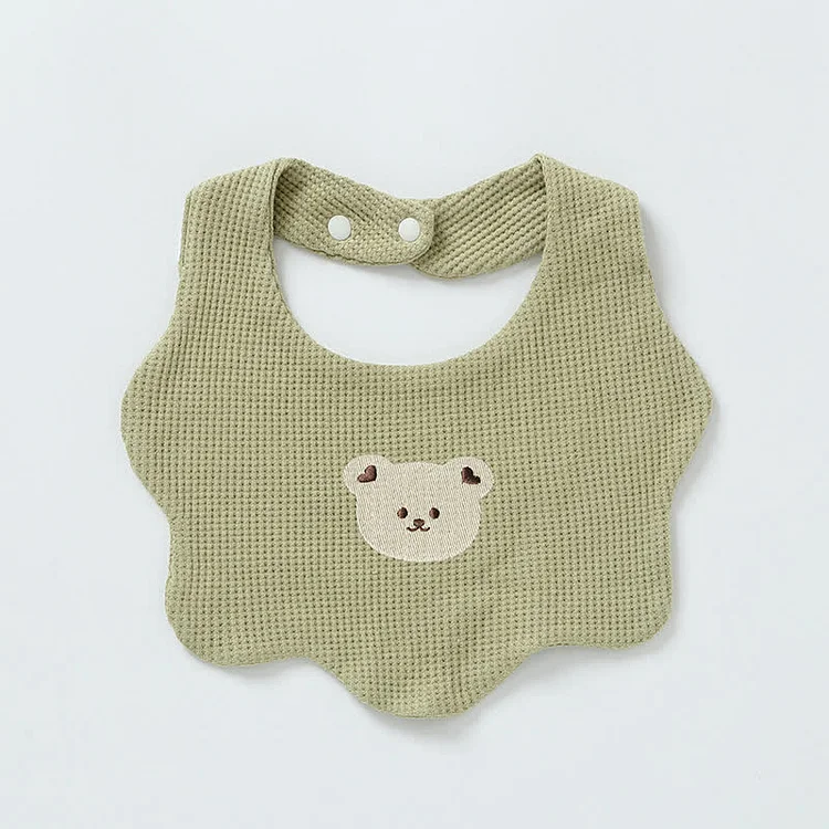 Baby Embroidered Bear Absorbent Bib 1 Piece