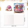 (US Local)6Pcs Cute Old Lady DIY Diamond Painting Greeting Card for Holiday Party Favors