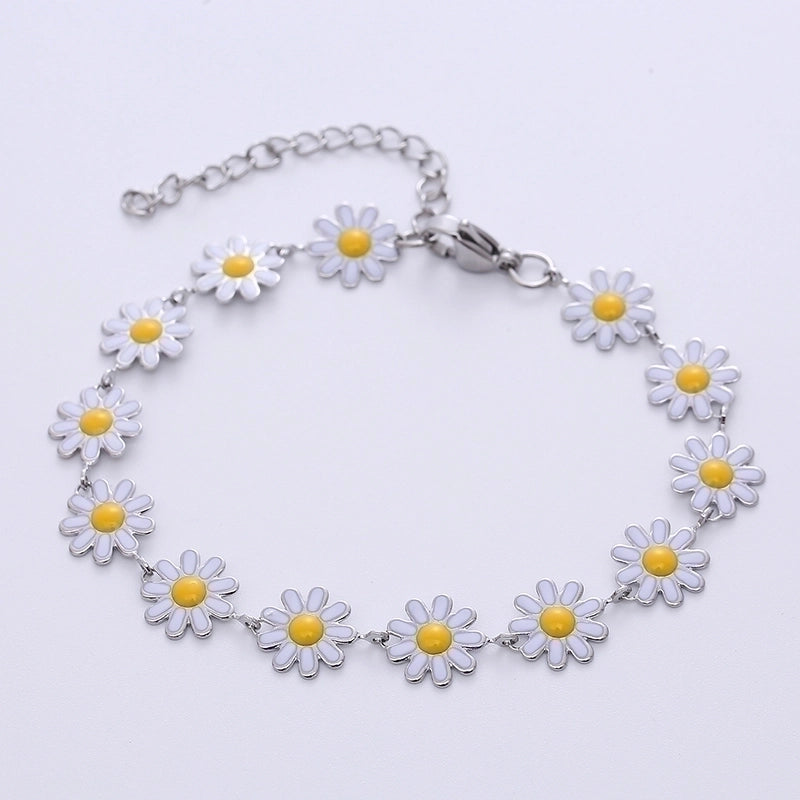 Bohemian Flower 304 Stainless Steel 18K Gold Plated No Inlaid Stainless Steel Bracelets In Bulk