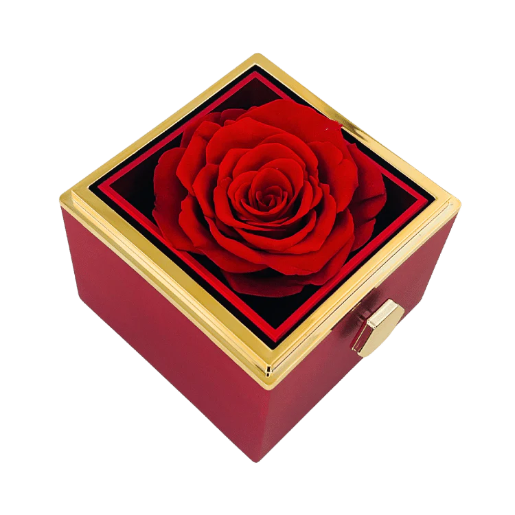 Eternal Rose Box - W/ Engraved Necklace & Real Rose