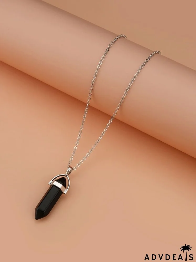 Geometric Stone Charm Necklace