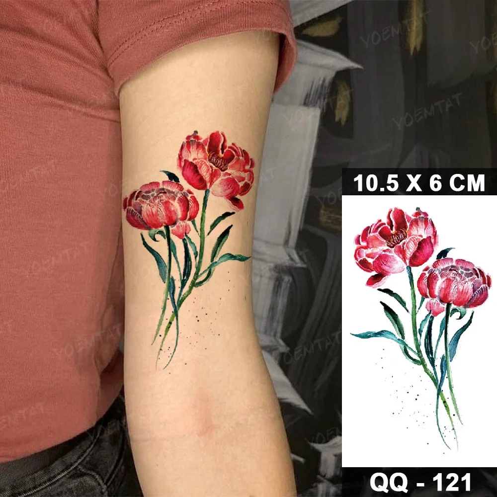 Transfer Temporary Tattoo Stickers Butterfly Flower Realistic Sexy Flash Tatoo Women Men Arm Waist Line Body Art Fake Tatto Cool