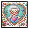 Cute Grandma Loves Sewing-11CT Stamped Cross Stitch 45*45cm/17.72*17.72in