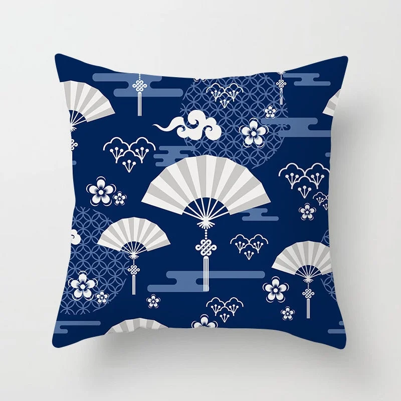 Blue White Porcelain Print Cushions Case Bohemian Style Mandala Geometry Pillows Case Modern Fashion Sofa Chairs Throw Pillows