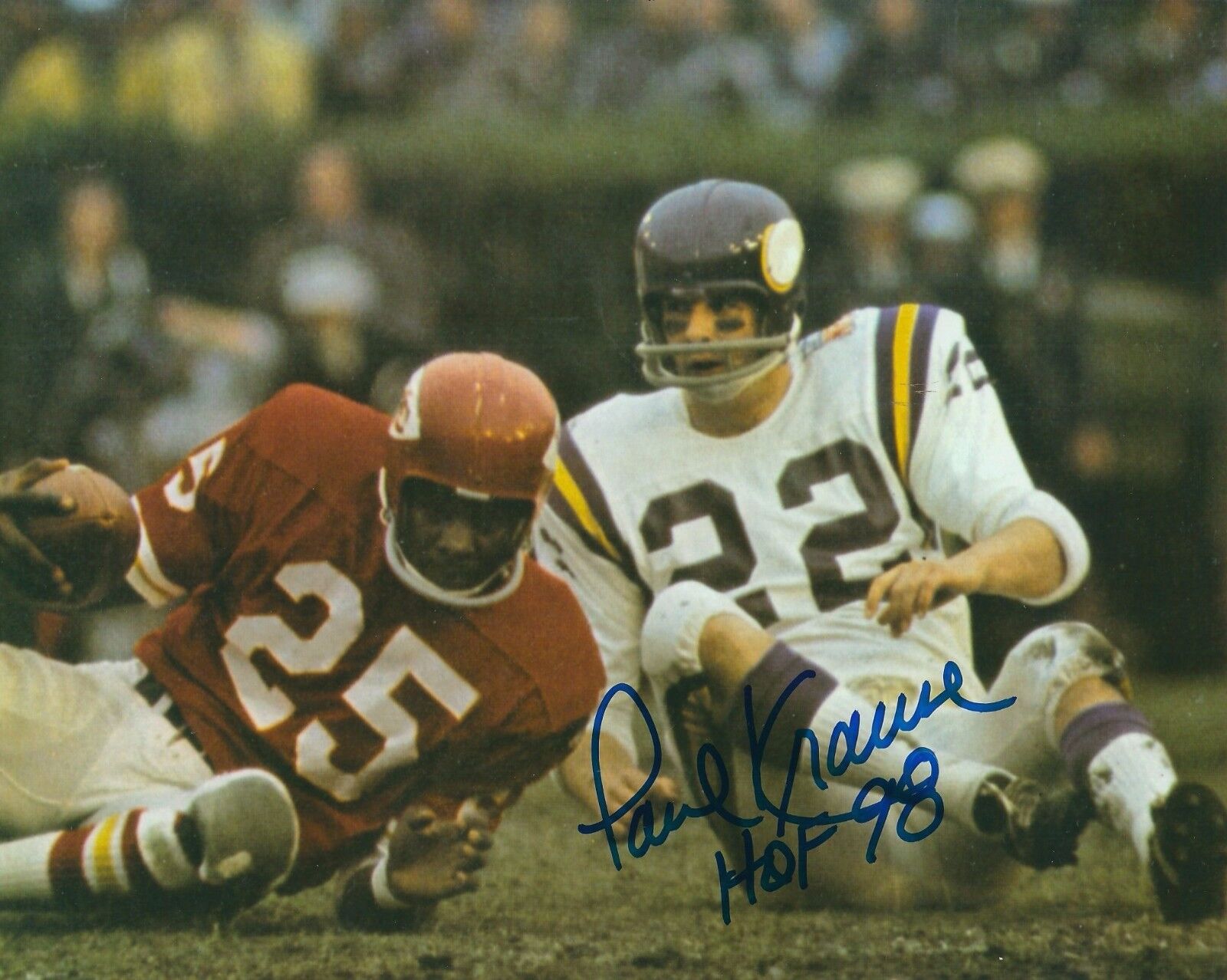 Signed 8x10 PAUL KRAUSE Minnesota Vikings Autographed Photo Poster painting - w/COA