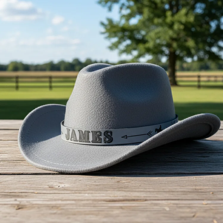 Personalized Cowboy Hat for Toddler Boys Girls, Western Hat for Kids Men Women, Custom Leather Patch Baby Cowgirl Hat
