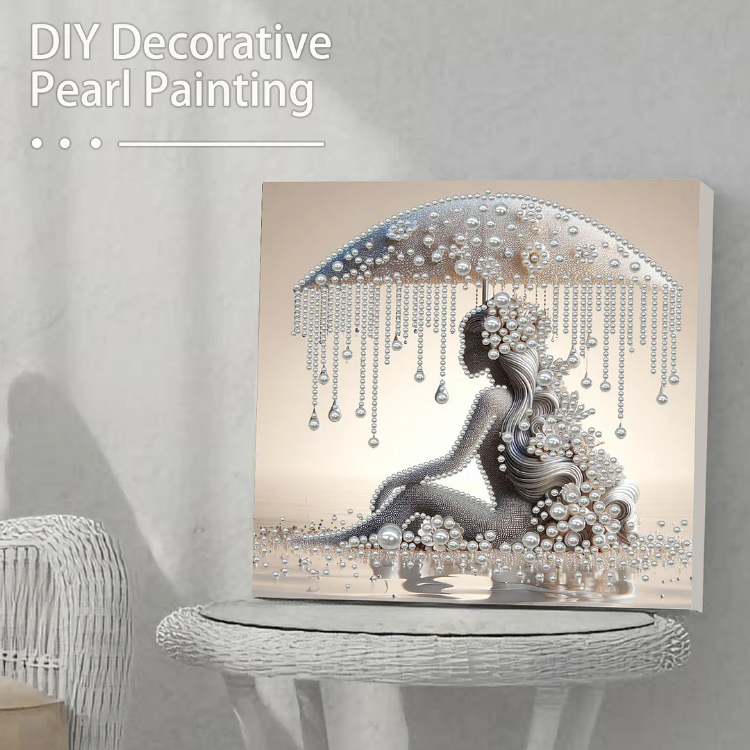 Umbrella Woman - DIY Pearl Diamond Art Kit With Frame 30*30cm
