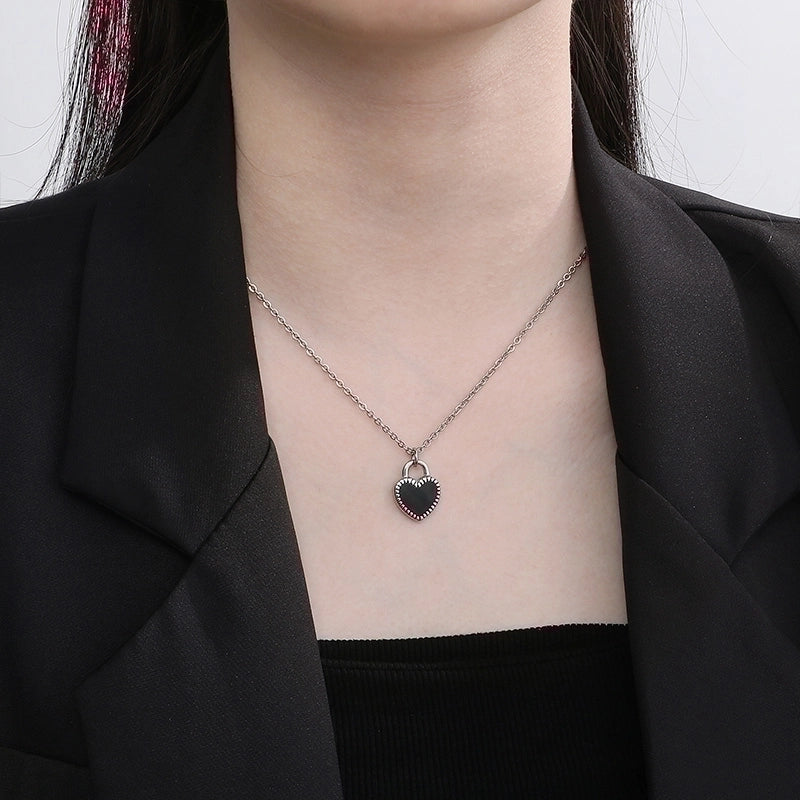 Basic Heart Shape Stainless Steel 18K Gold Plated Enamel Charms