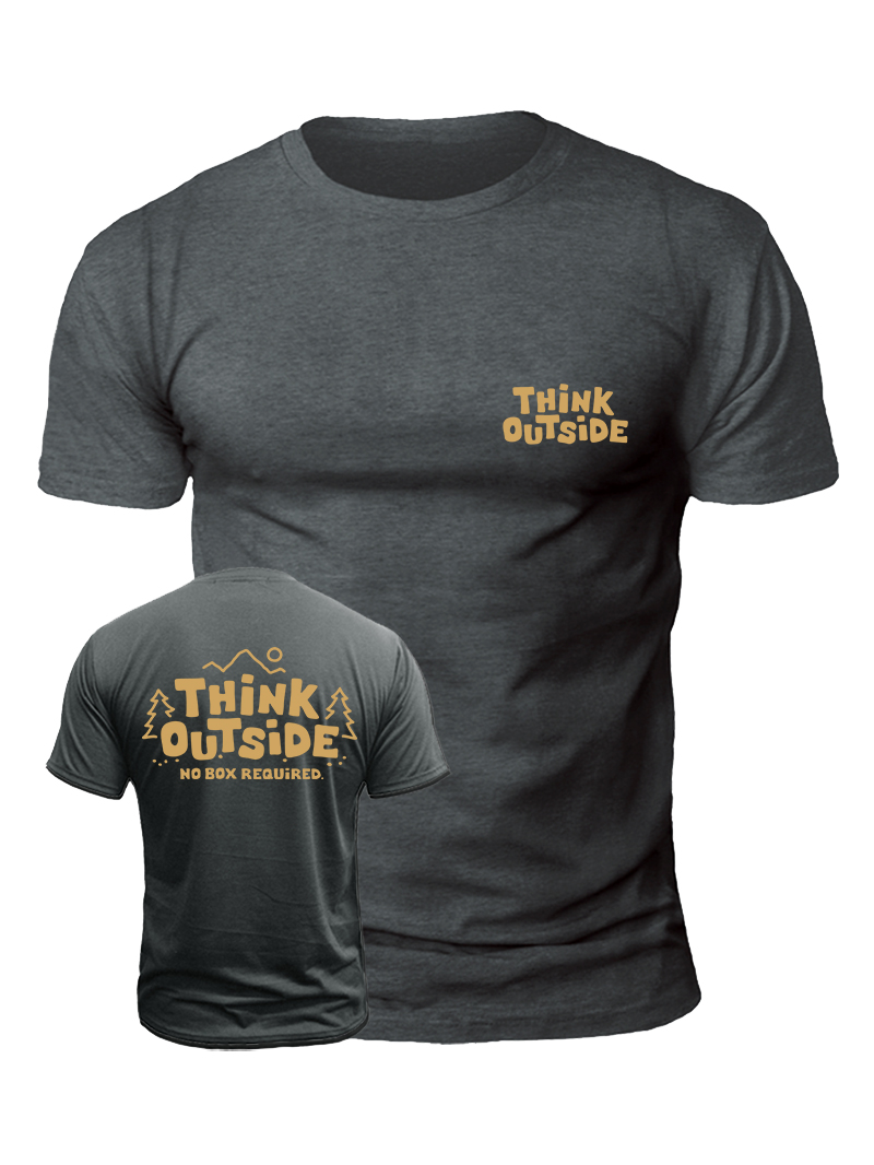 Men's Think Outside Print Casual Short Sleeve T-shirt