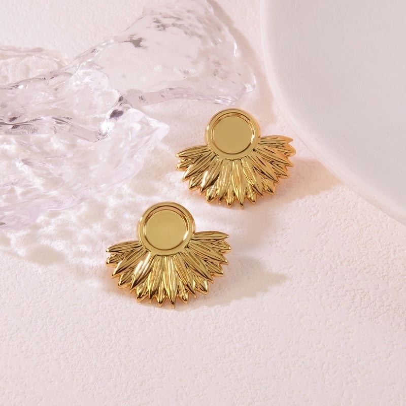1 Pair Exaggerated Pastoral Streetwear Flower 304 Stainless Steel Imitation Gold  Ear Studs