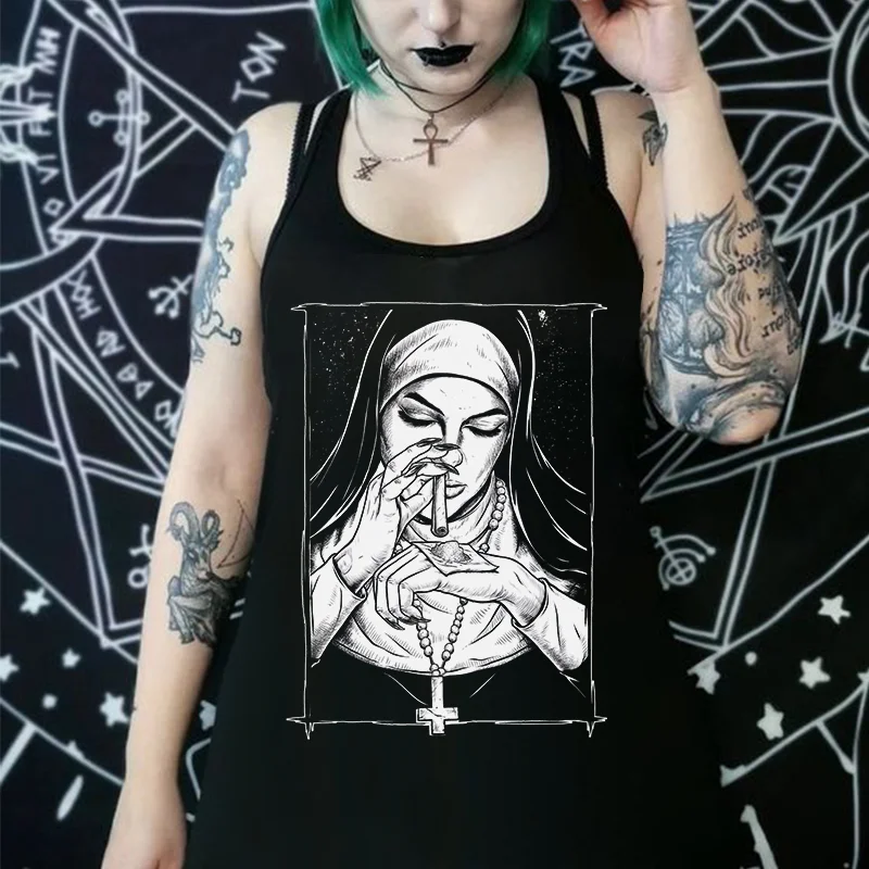 Bad Religion Nun Printed Women's Casual Vest -  