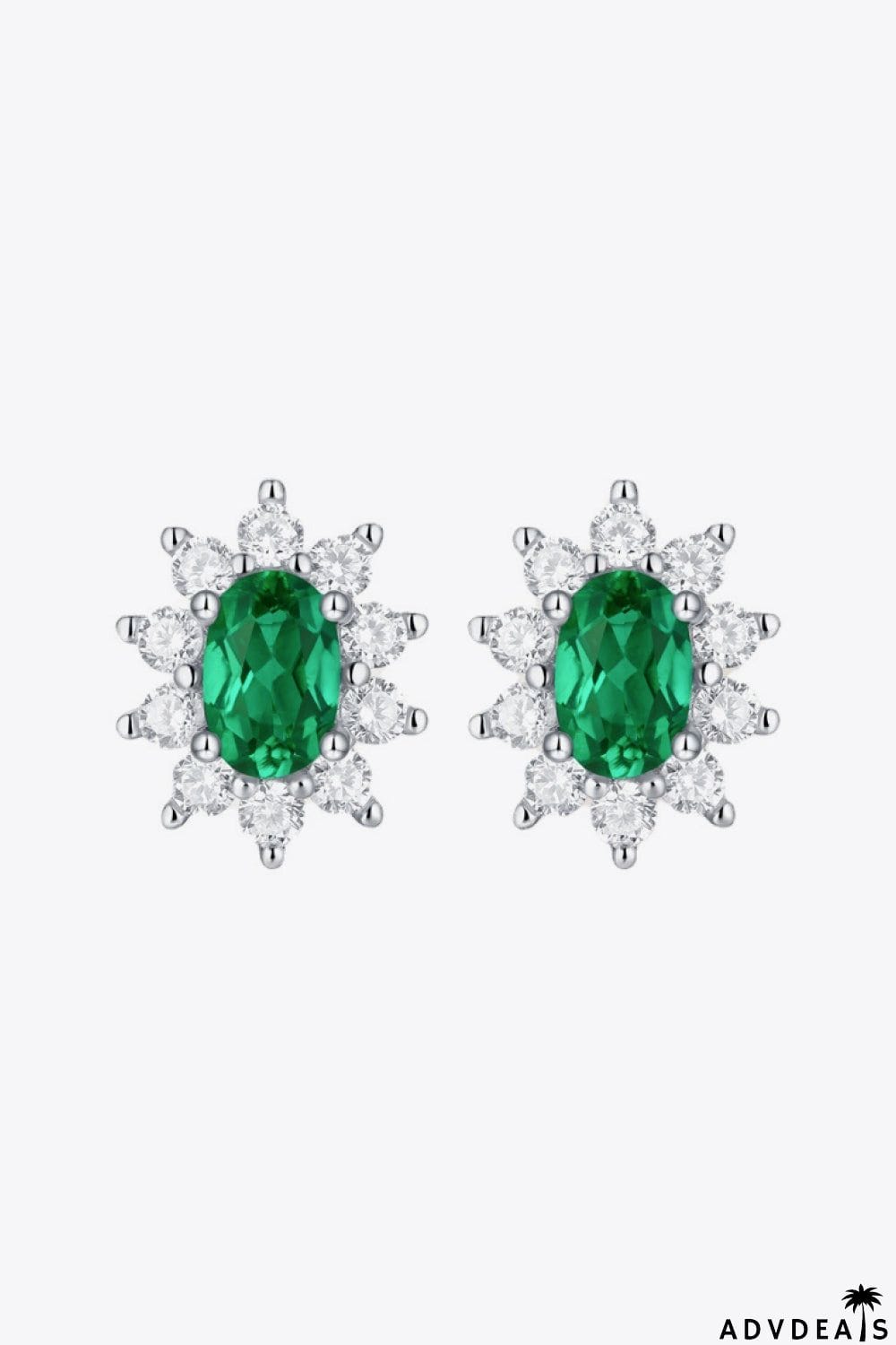1 Carat Lab-Grown Emerald Stud Earrings