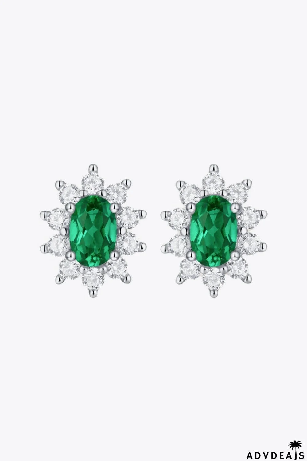 1 Carat Lab-Grown Emerald Stud Earrings
