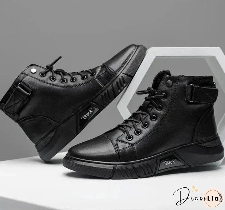 Javon | Black Leather Boots