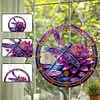 (Upgrade Size)DIY Double Sided Effect Diamond Painting Hanging Pendant Kit (Dragonfly Flower)