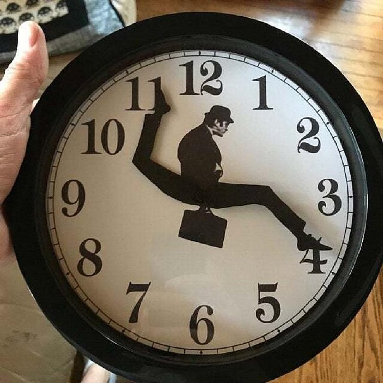 Monty Python inspired Silly Walk Wall Clock