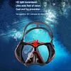 Anti-Fog Goggles Diving Mask Snorkeling Breath Tube Set for Adult (Black M)
