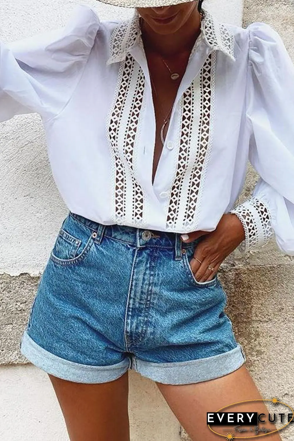 Classic Pocket High Waist Denim Shorts