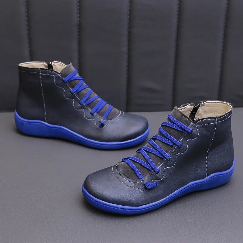 Breakj Breakj Autumn And Winter Large-Size Flat Bottom Warm Lady Short Boots New Flat Bottom Women Boots