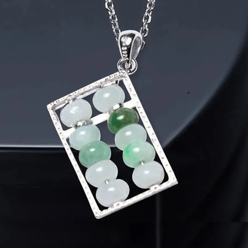 Abacus Jade Prosperity Necklace Pendant