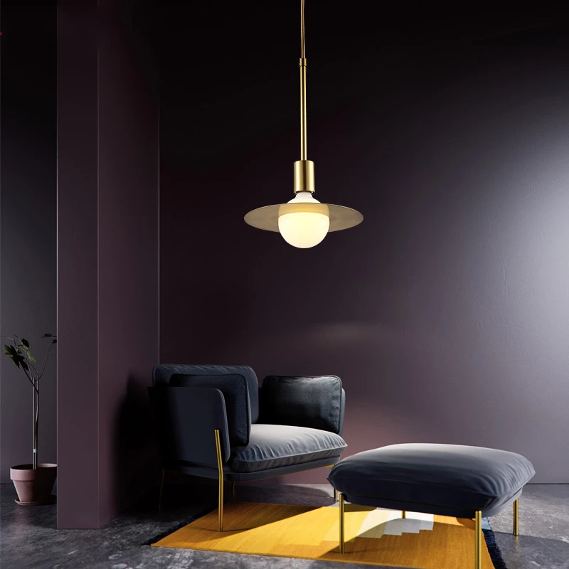 Modern LED Pendant Lights Copper Art Pendant Ceiling Fixtures For Living Room Cafe Bedroom Kitchen Hanglampen Dining Room Lamp