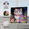 (25x25cm)DIY Pearl Painting Cat Framed Handmade Pearl Material Art Kit Living Room Decor