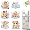 (US Local)6Pcs Acrylic  Cloud Cats Diamond Painting Fridge Magnet for Fridge