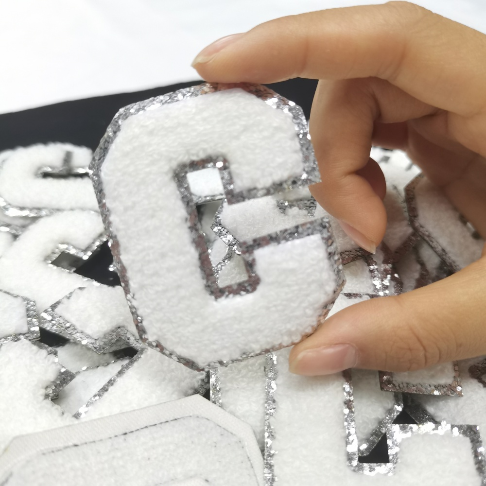 Wholesale letter C stock iron on heat press chenille patches