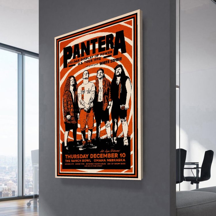 Pantera The Ranch Bowl Concert Poster Canvas Wall Art
