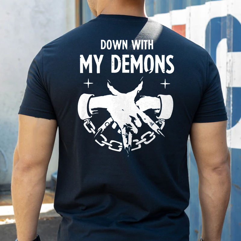 Livereid Down With My Demons Printed Men's T-shirt - Livereid