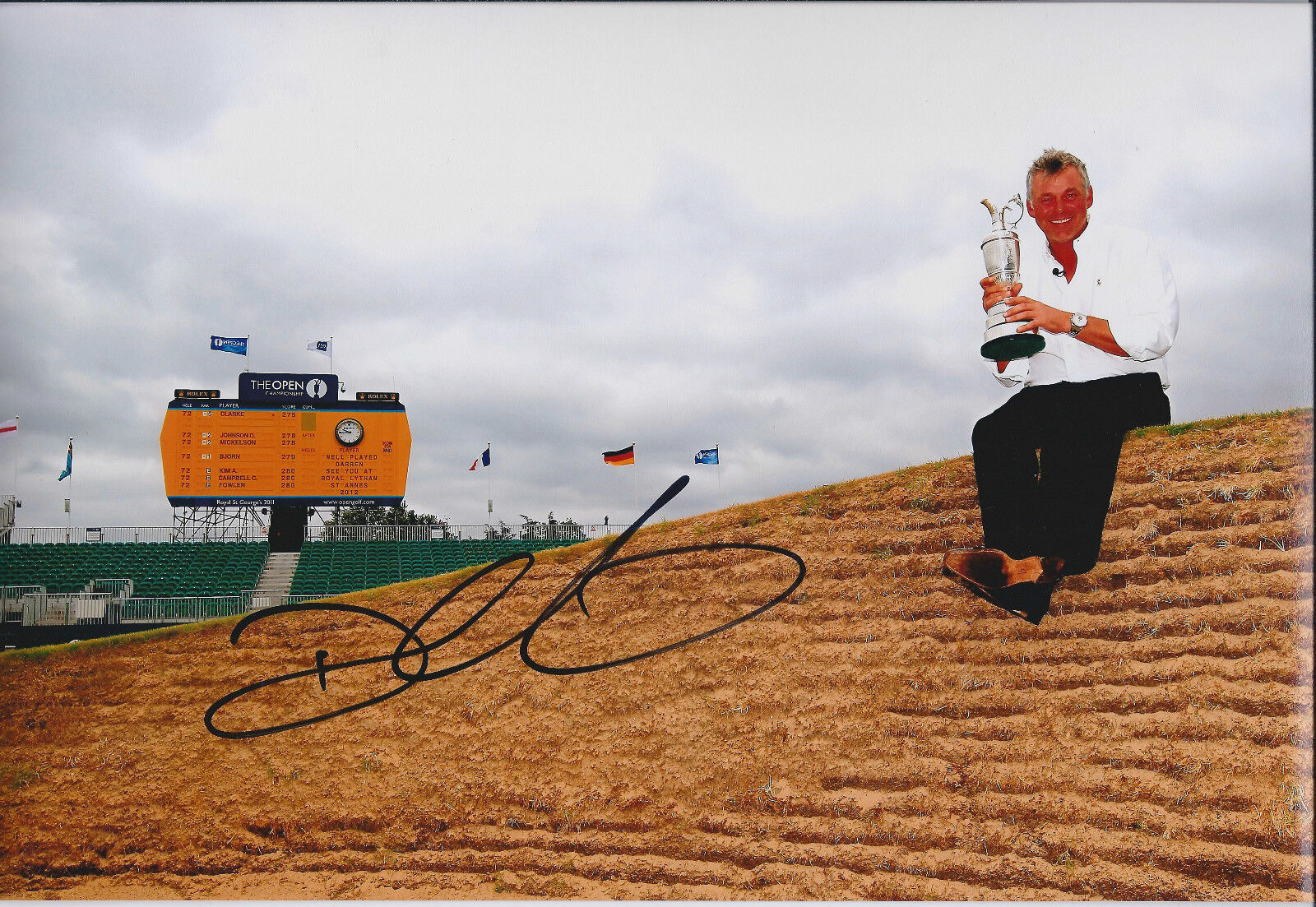 Darren CLARKE SIGNED Autograph 12x8 Photo Poster painting AFTAL COA Open GOLF Champion Genuine