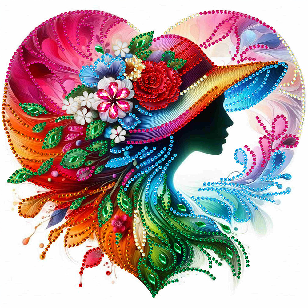 Silhouette Top Hat Ladies 30*30cm(canvas) special shaped drill diamond painting