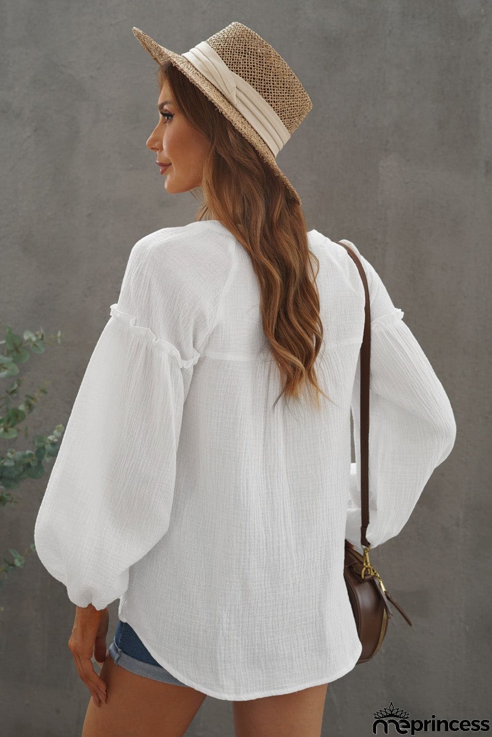 Comfy White Crinkled Top