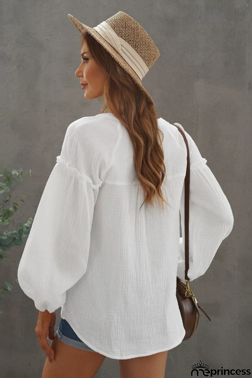 Comfy White Crinkled Top