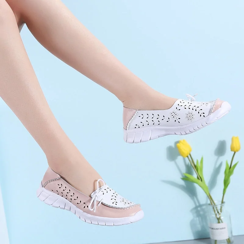 Genuine Leather Slip On Ballet Flat shoes
