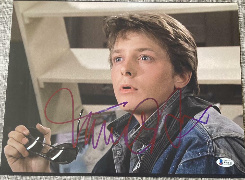 MICHAEL J. FOX SIGNED AUTOGRAPH - BACK TO THE FUTURE RARE 11X14 Photo Poster painting BECKETT 31