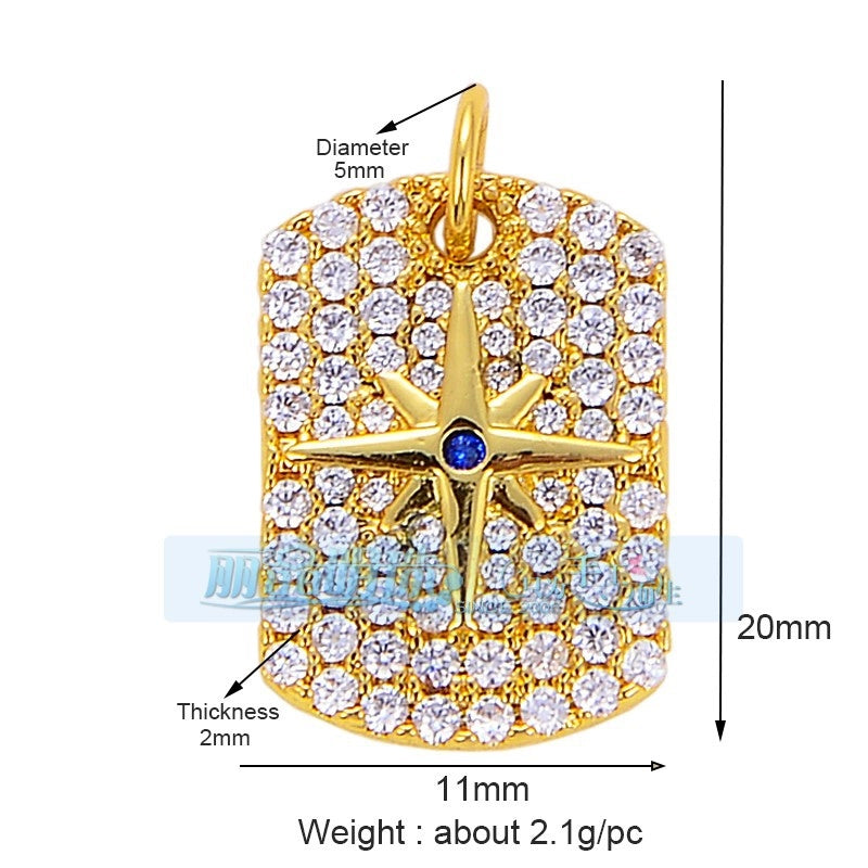 1 Piece 15 * 21mm 18 * 23mm 9*16mm Copper Zircon Sun Star Lightning Pendant Jewelry Accessories