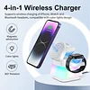 Rotating Folding 4 in 1 Table Lamp Wireless Charger 15W Fast Charging Magnet Adsorption Hidden Charging Station With Three Lighting Modes