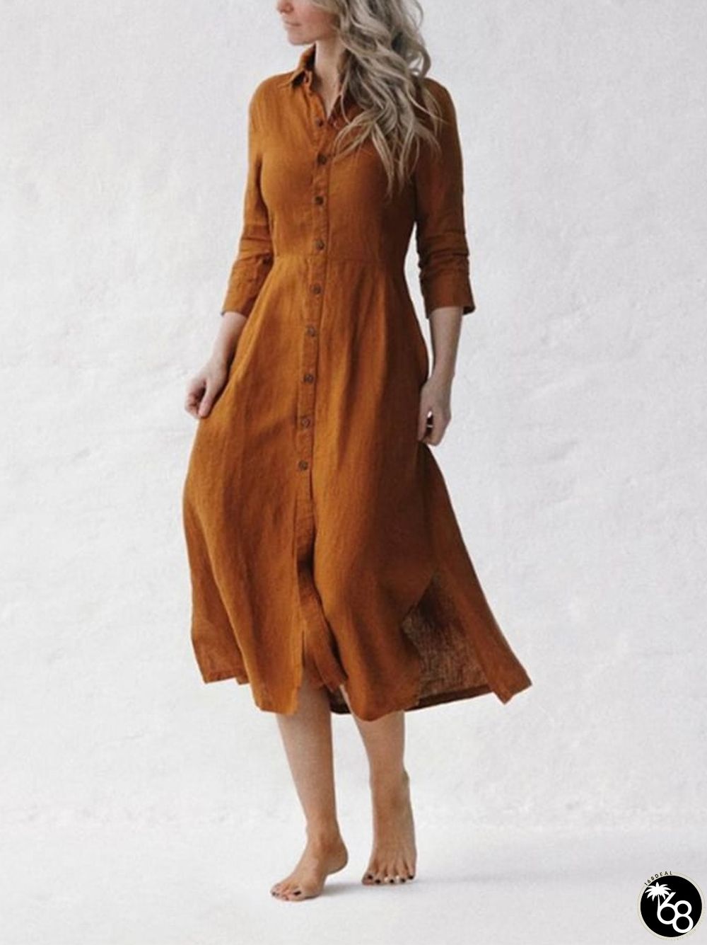 Fashion Temperament Commuter Button Design Dress | 168DEAL