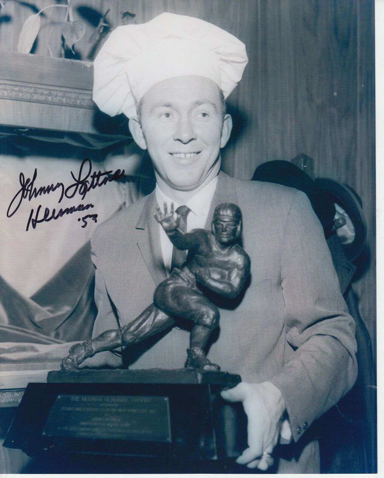 Johnny Lattner 53 Heisman 8x10 Signed Photo Poster painting w/ COA Notre Dame Fighting Irish #2