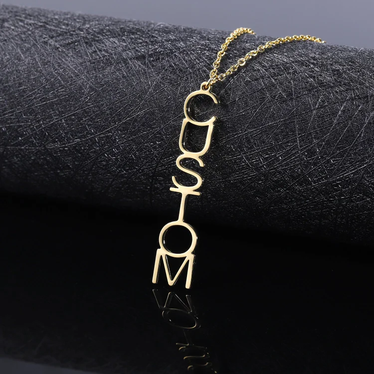 Vertical Arial Name Necklace