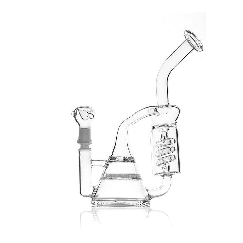 Clear Slitted Showerhead Bent Glass Pipe for Smoke with Perc 