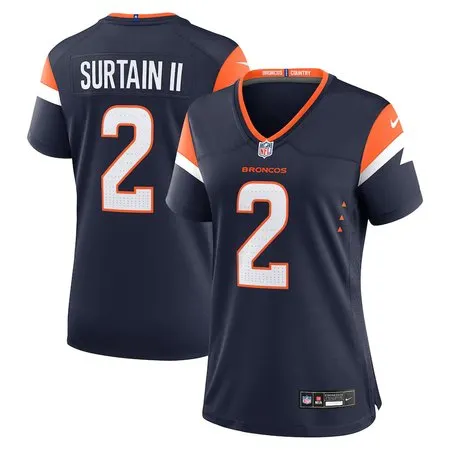 Women's Denver Broncos #2 Patrick Surtain II  Navy Mile High Collection Alternate Game Jersey