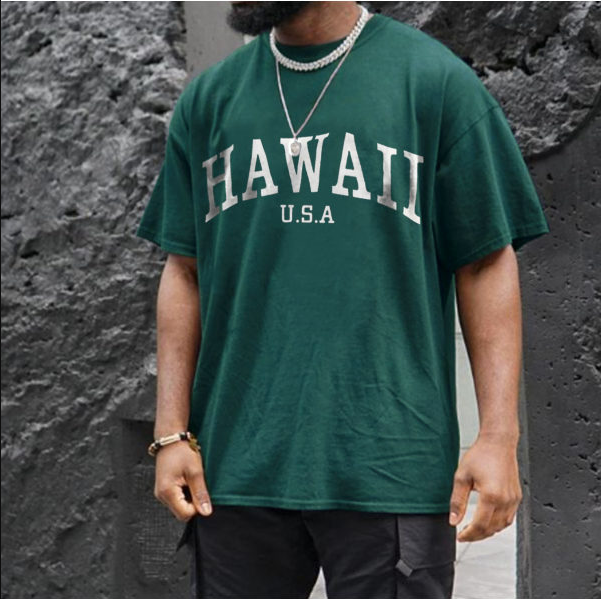 Hawaiian Print Short Sleeve T-Shirt