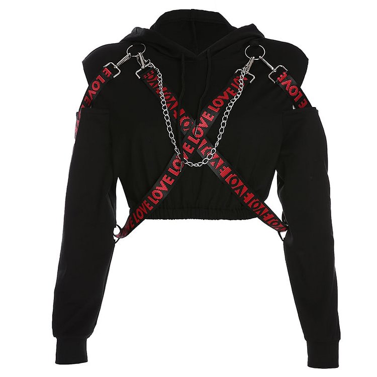 LOVE Letter Crop Top Hoodie