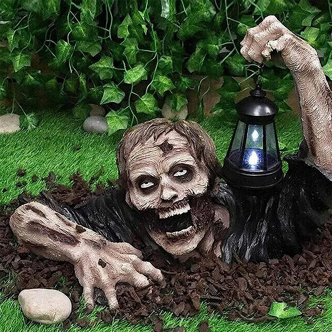 Solar LED Zombie Garden Statue