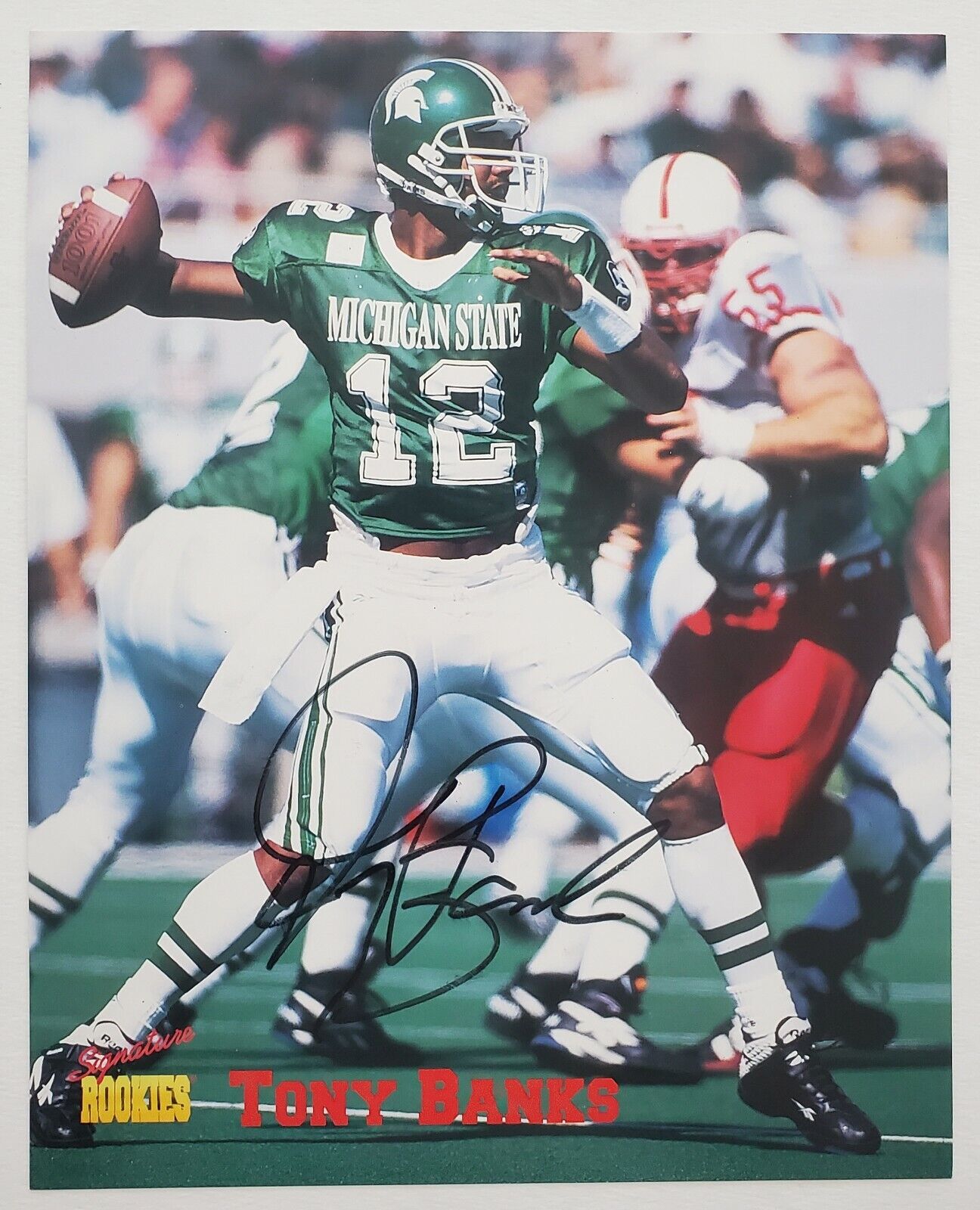 Tony Banks Signed Signature Rookies 8x10 Photo Poster painting College Michigan State NFL RAD