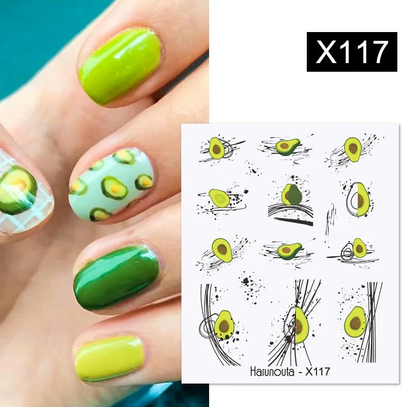 1PC Black White Leaves Flower 3D Nail Stickers Tropical Plants Mandala Leaf Geometry Transfer Decals Nail Art Decorations-Nail Inspo