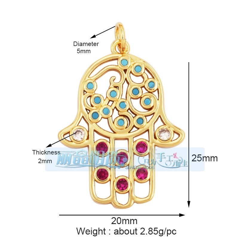 1 Piece Copper Zircon Devil’s Eye Pendant Jewelry Accessories